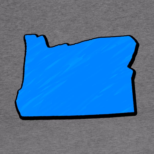 Bright Blue Oregon Outline by Mookle